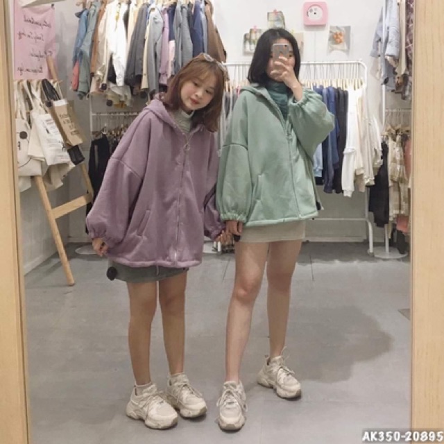 Áo Khoác Nỉ Bông Form Rộng Cánh Dơi Dày Dặn Hàng Đẹp Áo Khoác Nữ Thun Nỉ Trơn KHOEN TRÒN - AK3350 | BigBuy360 - bigbuy360.vn