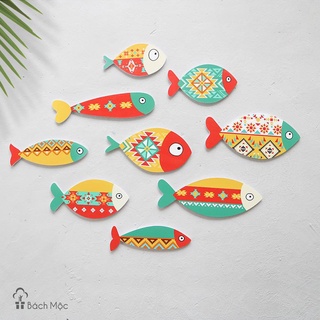 Set Cá Decor Dán Tường Bằng Gỗ Siêu Xinh