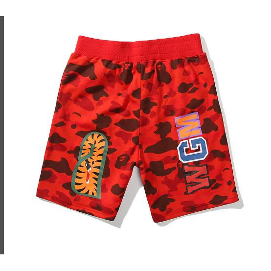 Quần short BAPE vải cotton in họa tiết trang trí thời trang cho nam nữ