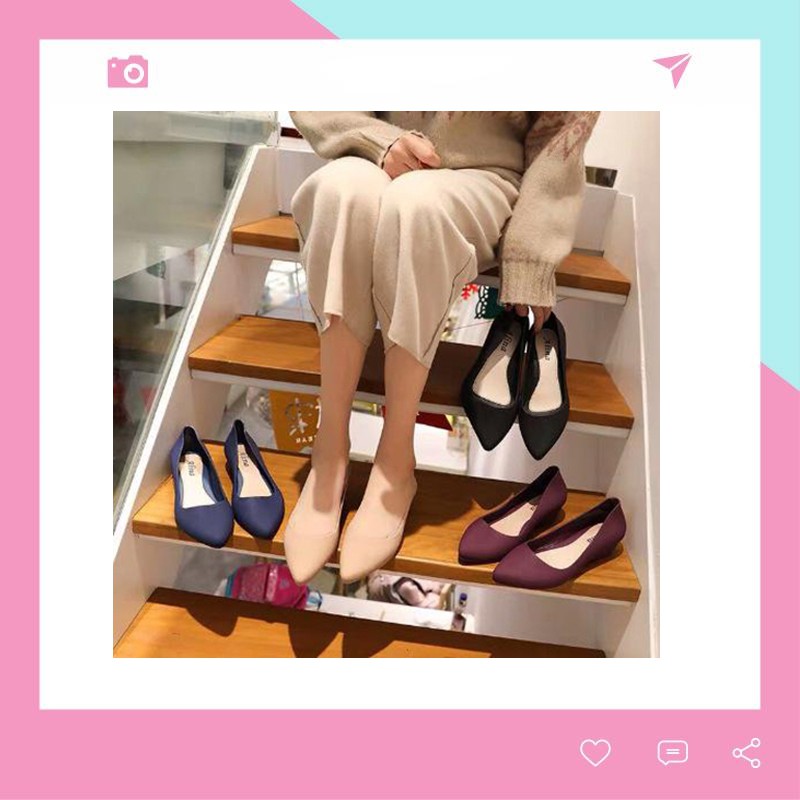 Giày Bệt Nữ Hàn Quốc Nhựa Dẻo Chống Nước G01 | BigBuy360 - bigbuy360.vn