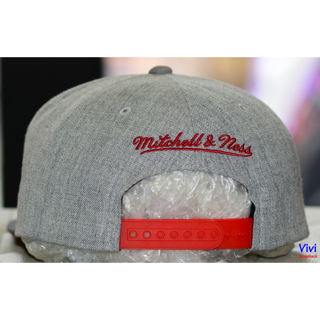 Nón snapback Mitchell and Ness , mũ M&N Heat NBA Tri Pop Special Script