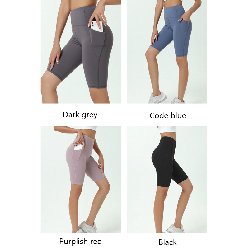Lululemon Quần Thể Thao yoga Màu nude Có Túi dk617