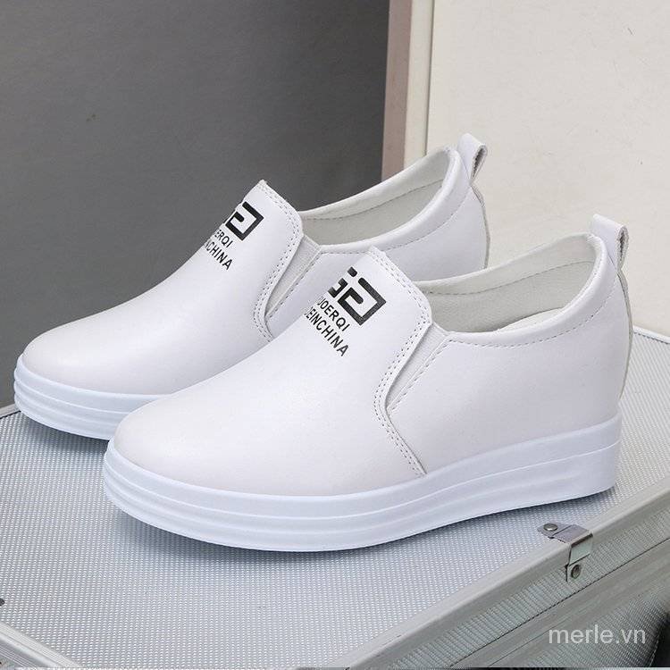 Giày lười đế độn màu sắc lót đơn giản lớp lót giữ ấm thời trang cho nữ