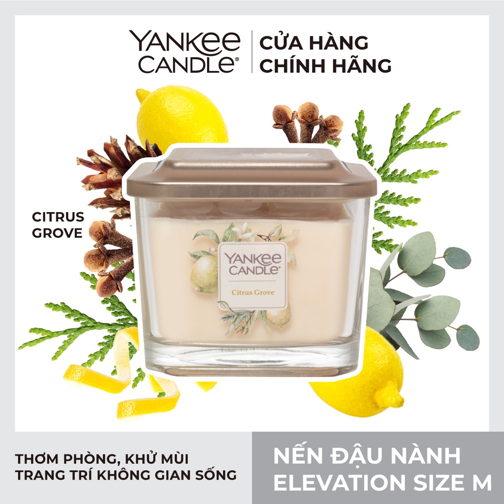 Nến ly vuông Elevation Yankee Candle size M - Citrus Grove (347g)