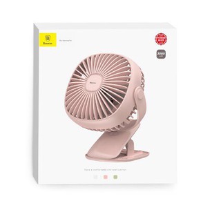 Quạt tích điện mini để bàn có đèn, kẹp cạnh bàn - Baseus Box clamping Fan