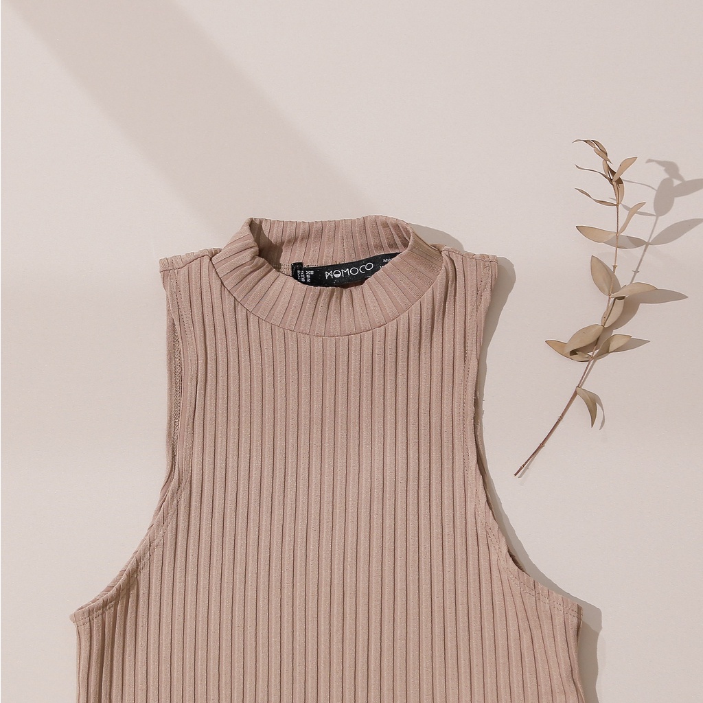 Áo Ba Lỗ Tanktop MOMOCO Cổ Cao 3cm Dáng Croptop Chất Liệu Cotton Thoáng Mát Phong Cách Năng Động M2959