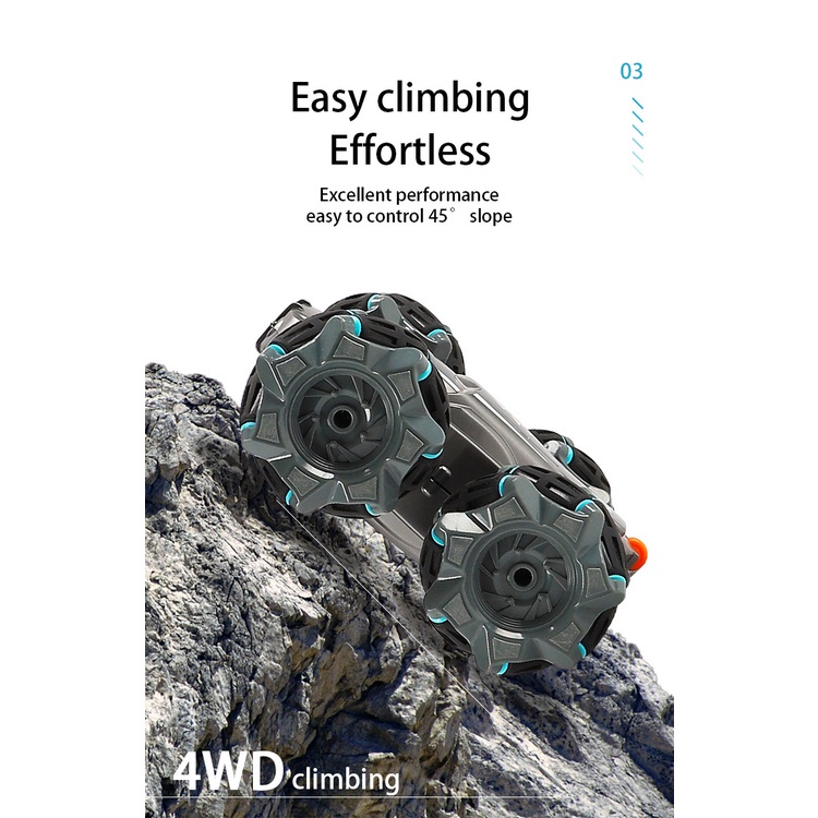 Đồ Chơi Xe Hơi Điều Khiển Từ Xa Xoay 360 Độ ° Đèn Xoay Chiếu Sáng Có Thể Sạc Lại Dành Cho Xe Đua