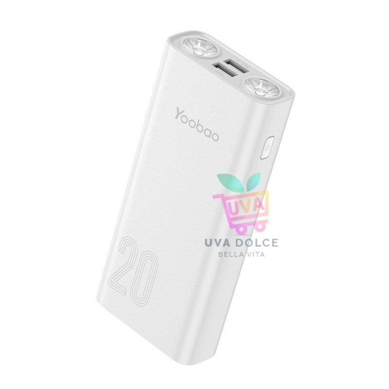 Sạc Dự Phòng 20000mAh Yoobao L20 Siêu Bền Tích Hợp 2 Đèn Led Siêu Sáng [Bảo Hành Chính Hãng]