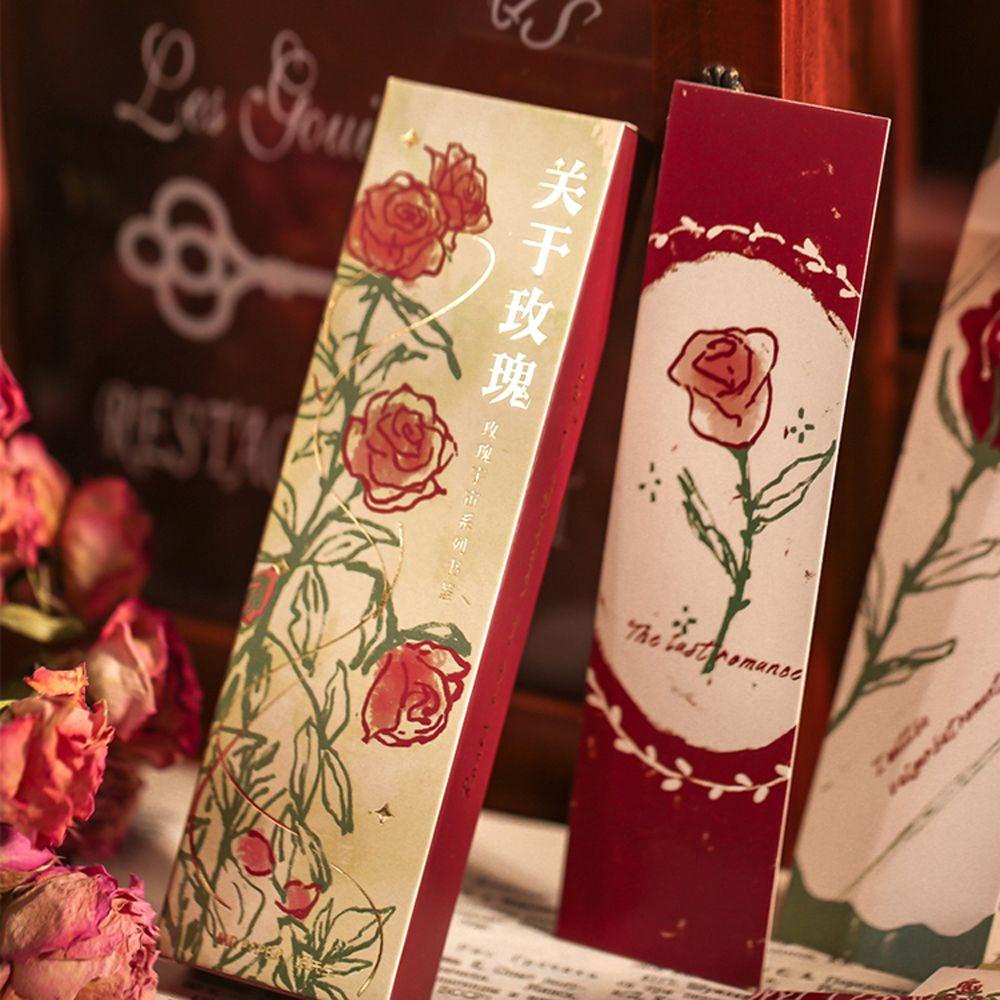 Bookmark Bằng Giấy Hình Hoa Hồng Trang Trí Cho Học Sinh