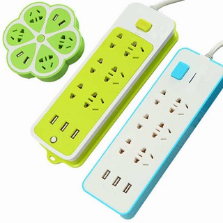 ổ điện đa năng 3 cổng usb 6 lỗ cắm , ổ điện đa năng xanh lá loại 1