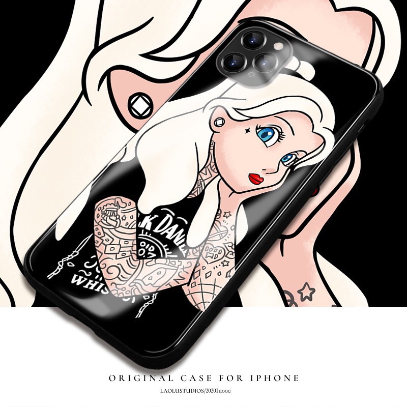 Ốp lưng iphone kính bad girl cho iphone 7 8 plus 6 s plus 7 8 X Xs Xr Xsmax 11 11pro 11promax Se2 12 mini 12 pro max