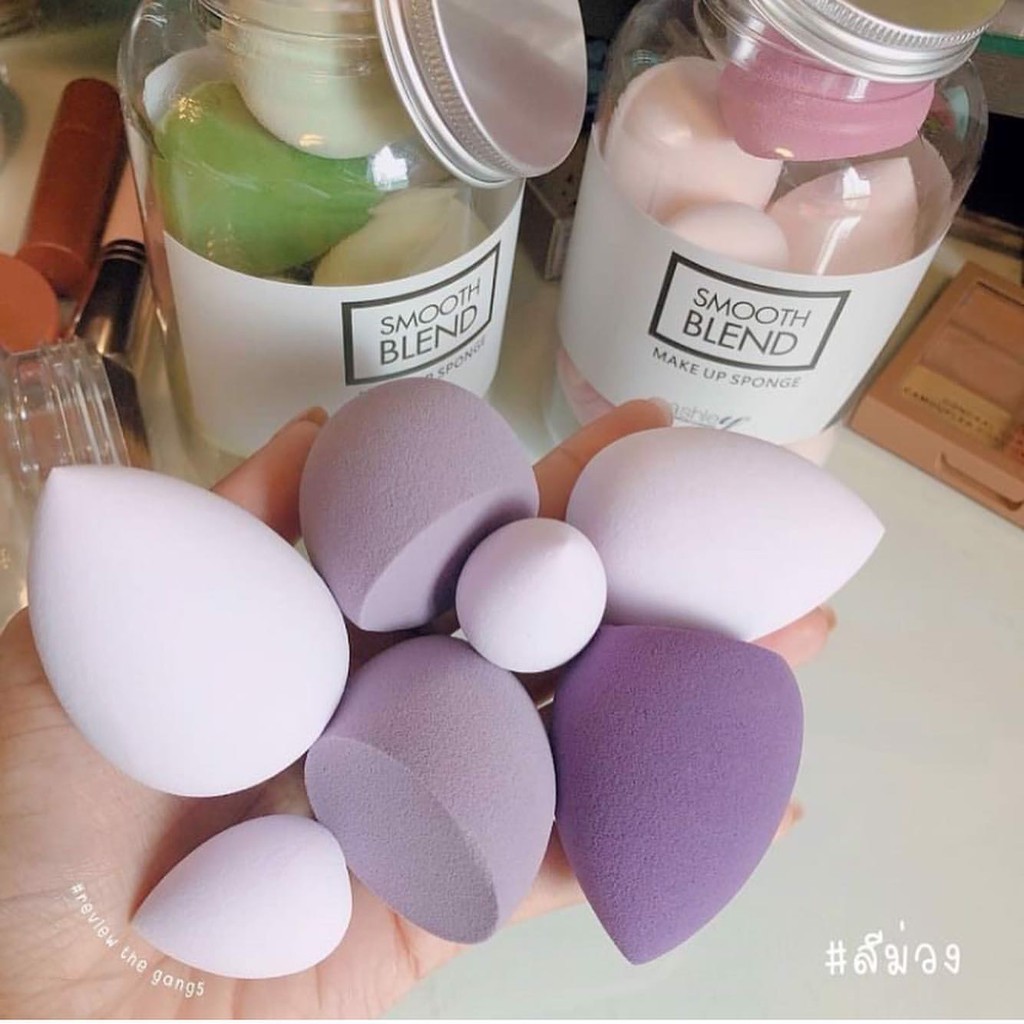 Set Hũ 7 Bông Mút Smooth Blend Makeup Sponge Asley AA187