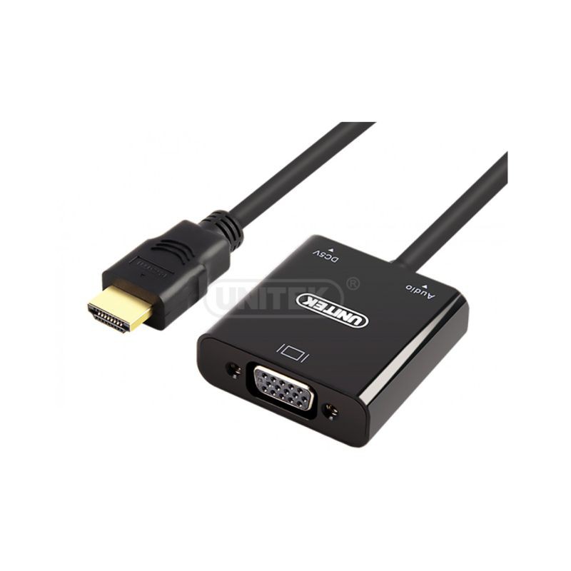 Cáp HDMI Ra VGA & Audio Cao Cấp | UNITEK Y-C6333 Chính Hãng