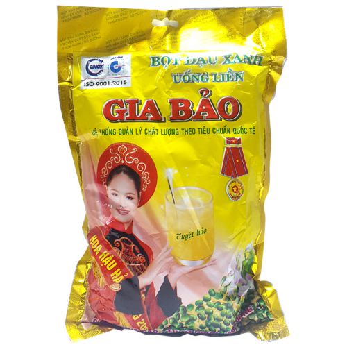 Bột đậu xanh/đậu đen Gia Bảo gói 500g, 10 gói x 50g