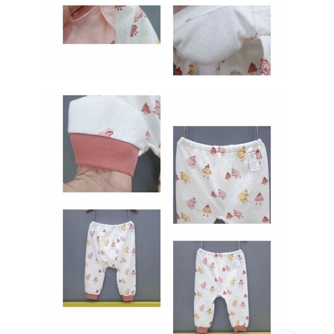Set bộ + yếm cotton chần 2 lớp Moimoln xuất Hàn dư xịn