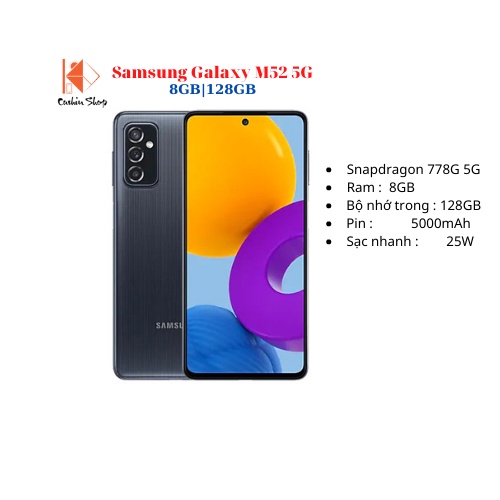 Điện thoại Samsung Galaxy M52 5G 8GB|128GB Hàng chính hãng
