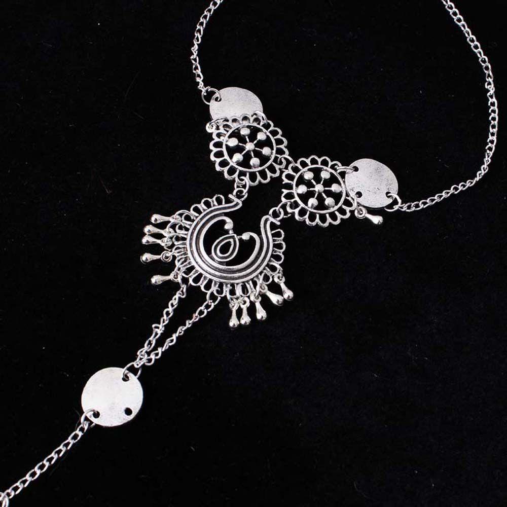 JARRED Lắc Chân Mạ Bạc Nhiều Lớp Phong Cách Bohemia