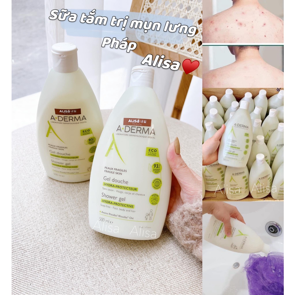 Sữa tắm giảm mụn lưng ADERMA PHÁP 500ml - ALISA