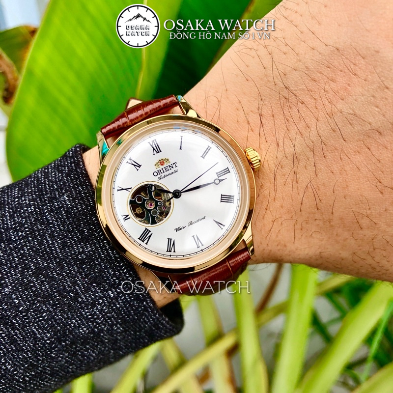 Đồng Hồ Nam Cơ Automatic Orient Cabalero Dây Da Số La Mã Hàng Cao Cấp Mới - Trắng Vàng