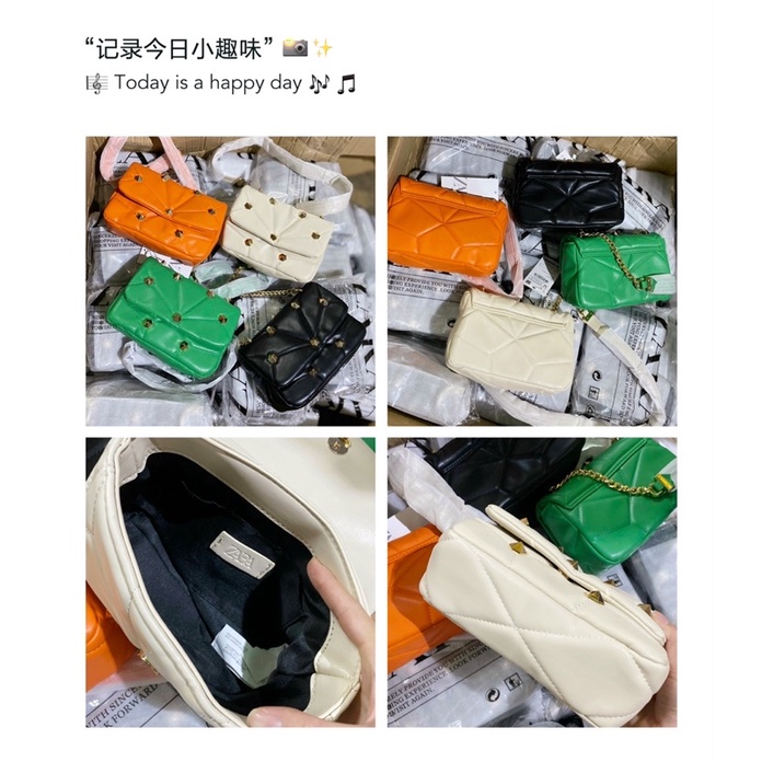- Túi đeo vai chần bông  ZR quilted shoulder bag-- kết hợp clutch đi tiệc