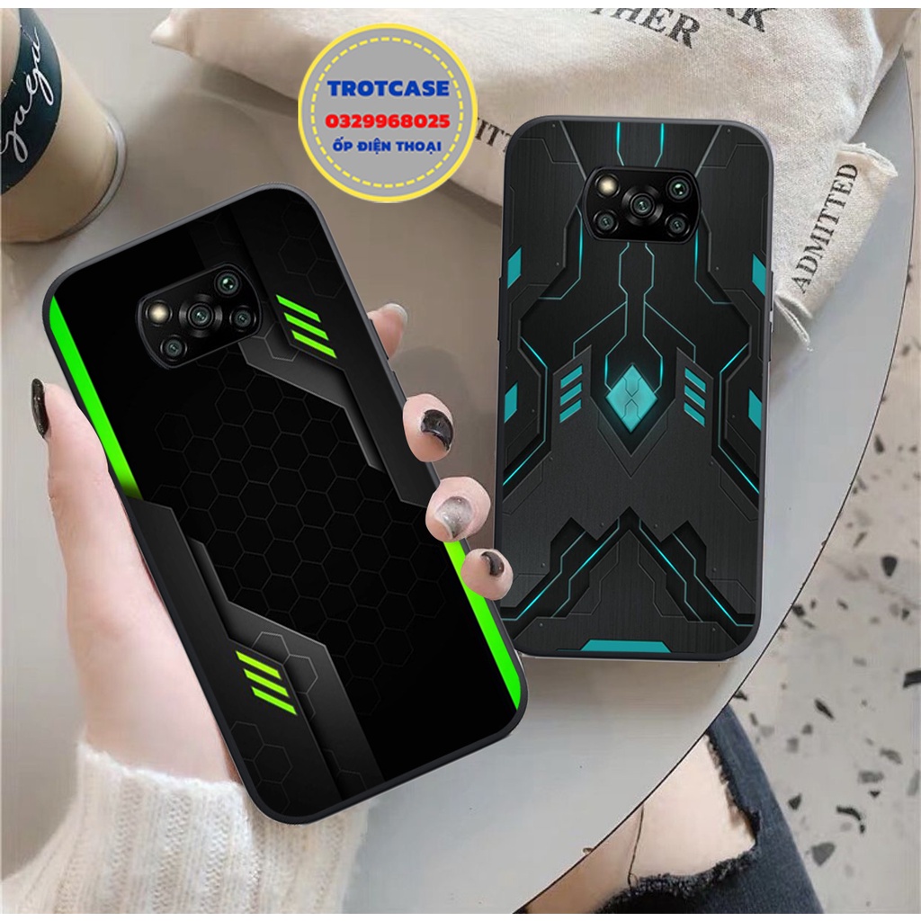 Ốp lưng Xiaomi Poco X3 / Poco X3 Pro in vân chìm xanh đỏ vàng theo đường kẻ và khoảng màu siêu đẹp , sắc nét