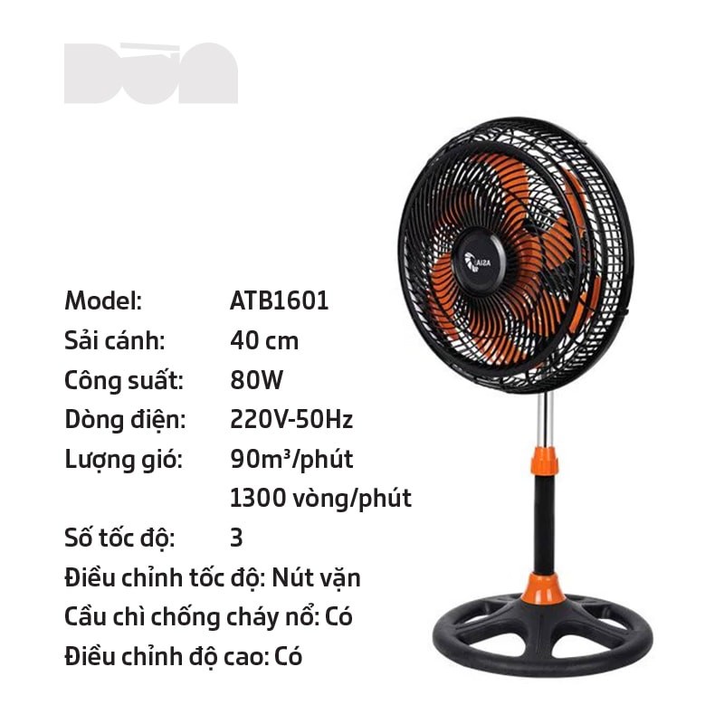 Quạt Lửng Asia TURBO 6 cánh bán công nghiệp - ATB1601 Công Suất Lớn siêu mát siêu bền siêu êm