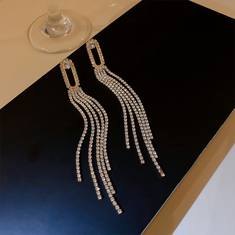 Đôi khuyên tai mạ bạc 925 đính đá thời trang sang trọng cho nữ