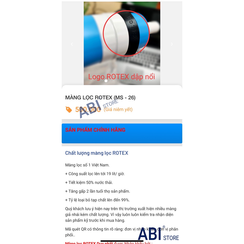 MÀNG LỌC RO ROTEX XỊN 75 - 15 VÒNG GIÁ RẺ HÀ NỘI