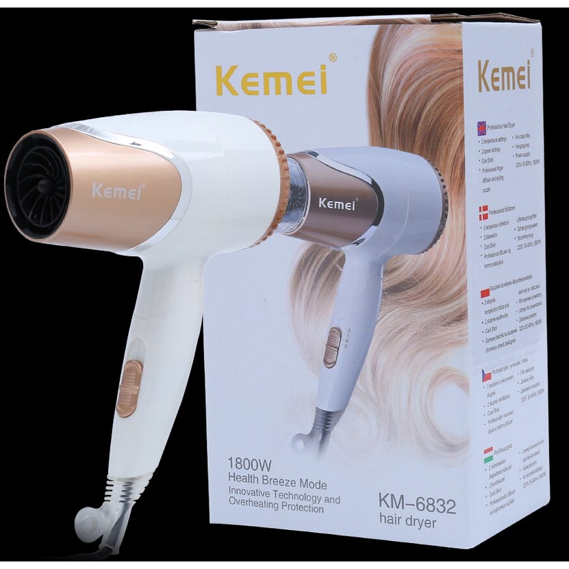 Máy Sấy Tóc Mini Cầm Tay Nhỏ Gọn Tiện Ích Kemey KM 6832