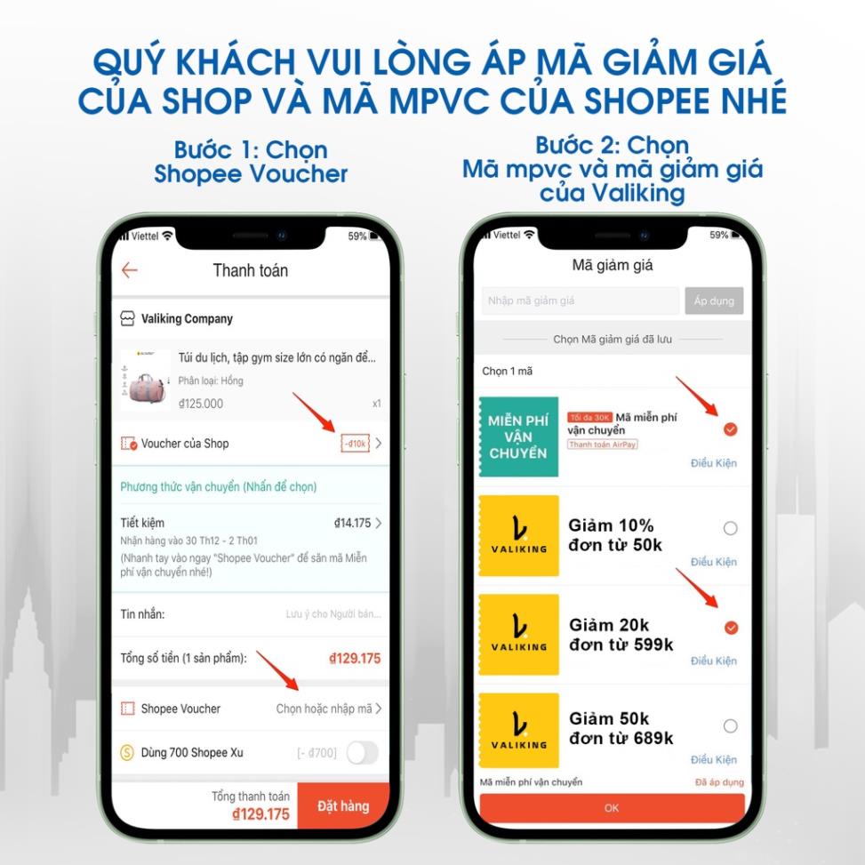 Vali kéo du lịch cao cấp UZO  kích thước 20, 24 inch chính hãng - Bảo hành 5 năm