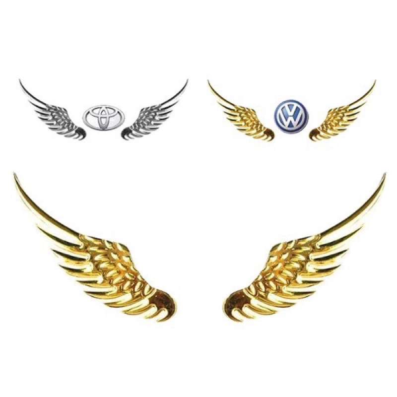 Đôi cánh thiên thần 3D dán trang trí logo tạo phong cách sang trọng cho xe