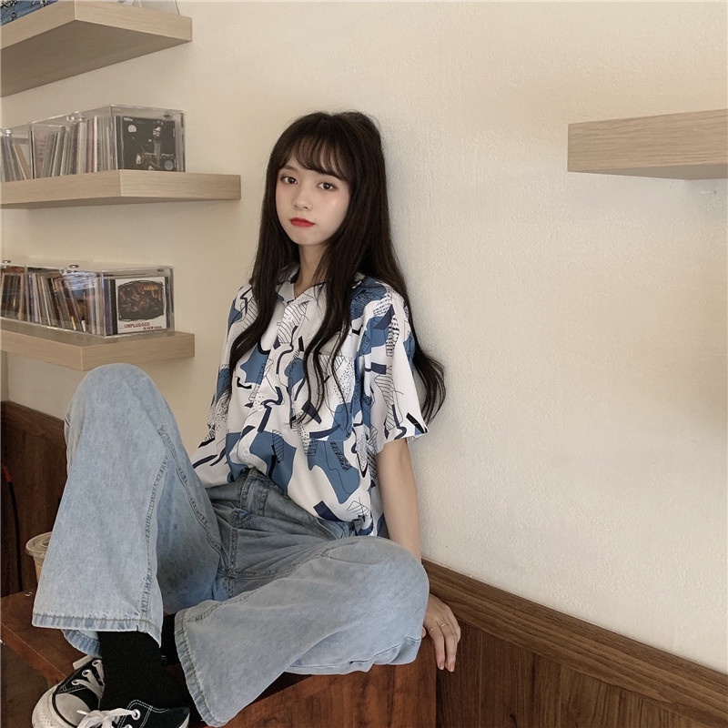 NRVP Áo Sơ Mi Dáng Rộng Thời Trang Hàn Quốc Cá Tính Cho Nữ