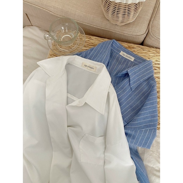 Áo sơ mi 1 túi oversize cách điệu