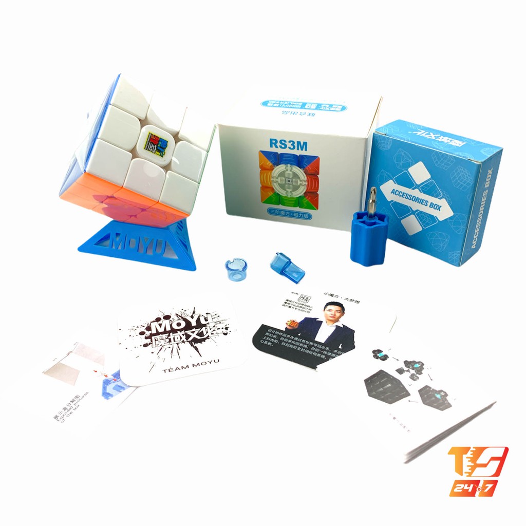 Rubik Nam Châm 3x3x3 RS3M Stickerless Moyu Meilong 3 Tầng (Hãng Mod)