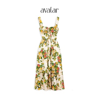 Váy nữ AVATAR SHOP maxi 2 dây lụa hoa