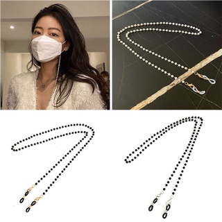 Mặt nạ đính cườm thời trang dành cho nữ với chuỗi đeo kính bằng kim loại chống thất lạc