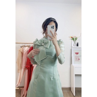 Áo dài xanh mint thiết kế cao cấp