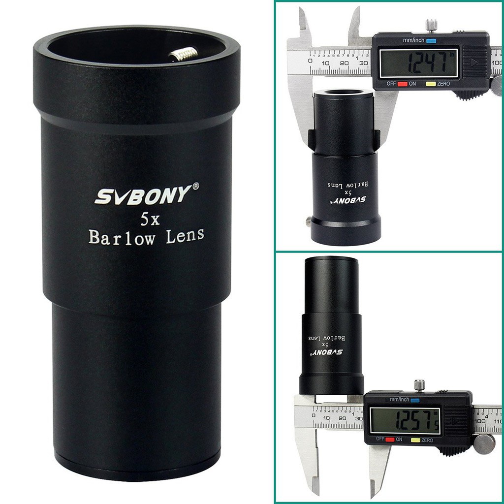 Bộ phụ kiện kính viễn vọng SVBONY 4mm 10mm 23mm góc rộng 62 độ + 5x với thấu kính thấu kính phân kỳ