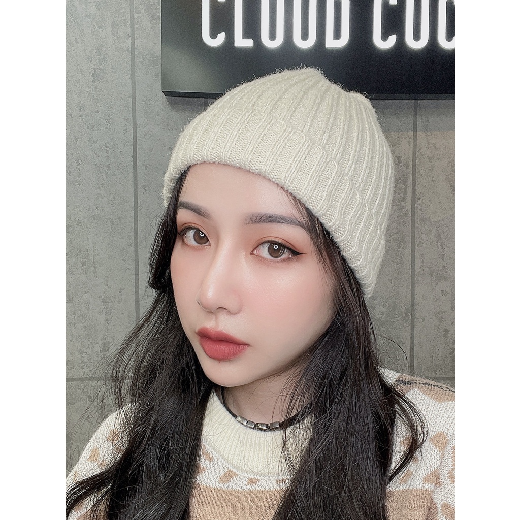 Mũ Len Beanie Sợi To Thời Trang Dáng Ngắn - Mã Số: MLT004
