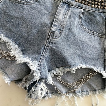 Quần short jean nữ trắng [cao cấp] mùa hè 2021