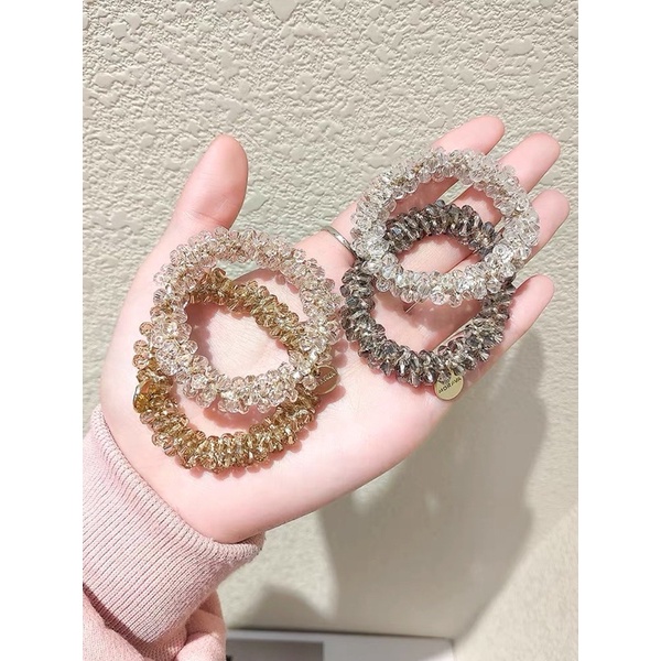 Dây buộc tóc -scrunchies ❤️SALE❤️  Chun buộc tóc đính đá siêu sang chảnh chun co giãn thoải mái TT203