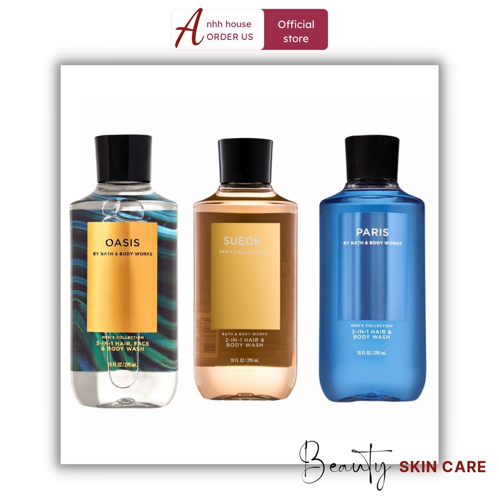 Sữa tắm và gội nam 3 trong 1 Atlantic/ Suede - Bath and Body Works