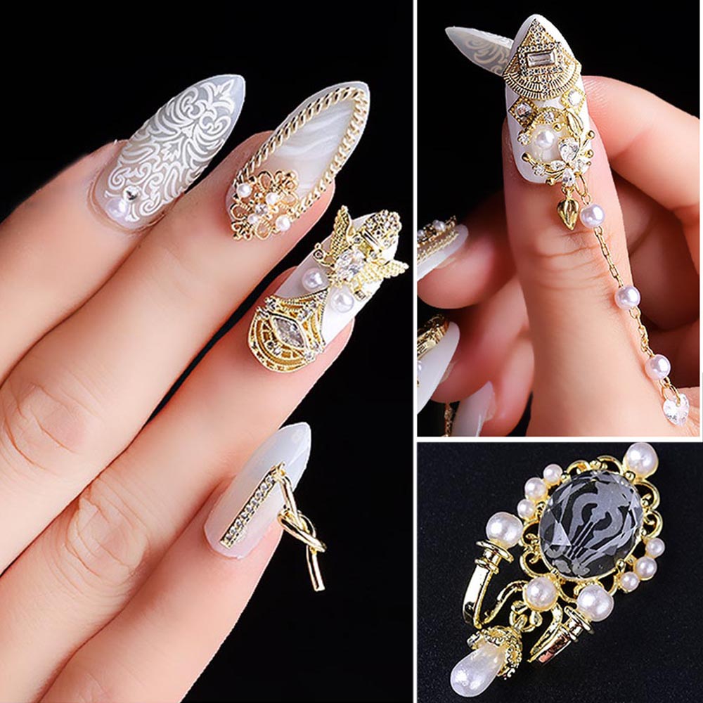 CHARMS (Hàng Mới Về) Phụ Kiện Trang Trí Móng Tay 3D Lấp Lánh Cabeza Diy
