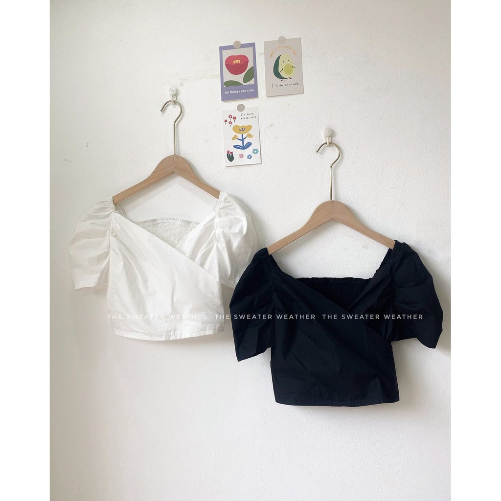 [Mã WASKT304 giảm 15% tối đa 30K đơn 99K] Áo thô croptop chéo ngực | BigBuy360 - bigbuy360.vn