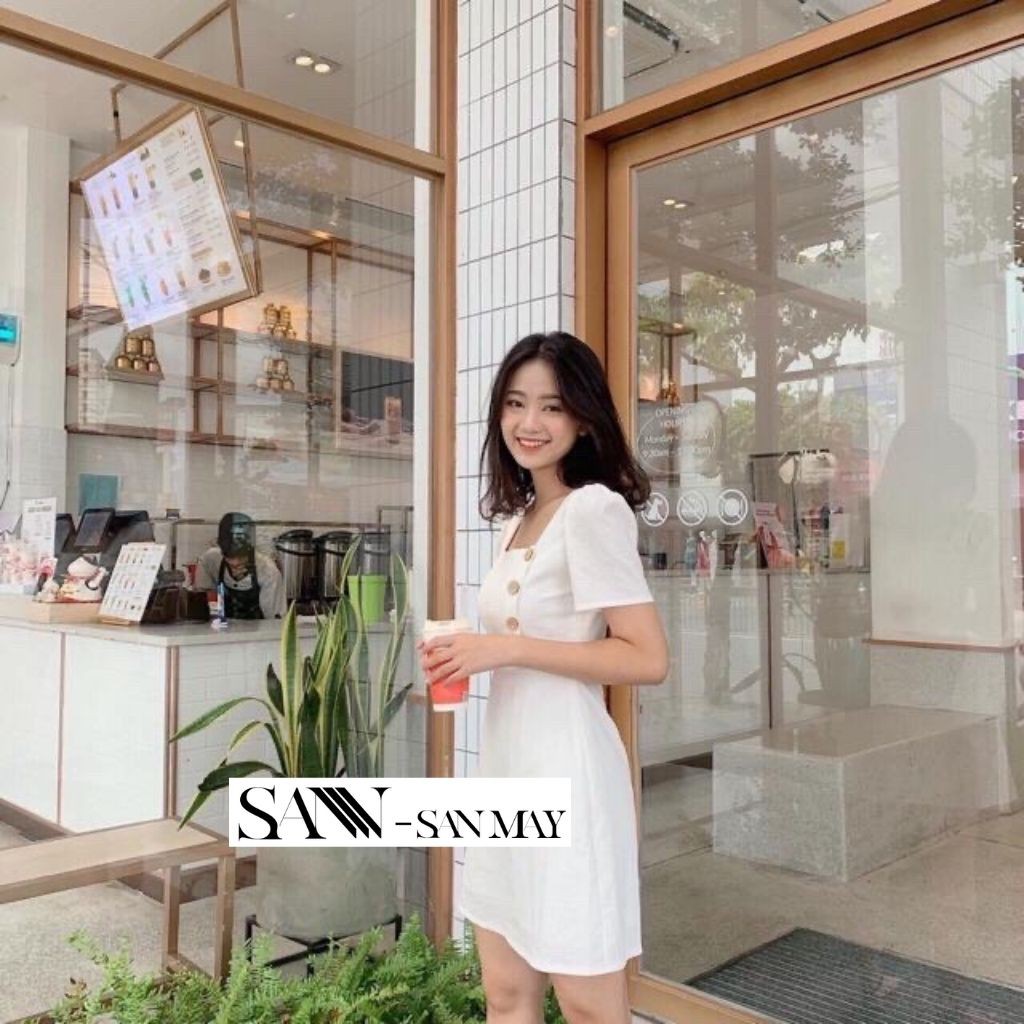 Váy Dự Tiệc Cưới SANJOLI Đầm Ôm Công Sở Cổ Vuông Body Sang Trọng Thiết Kế Hàn Quốc Đẹp Trẻ Trung Trắng Đen VD012 | BigBuy360 - bigbuy360.vn