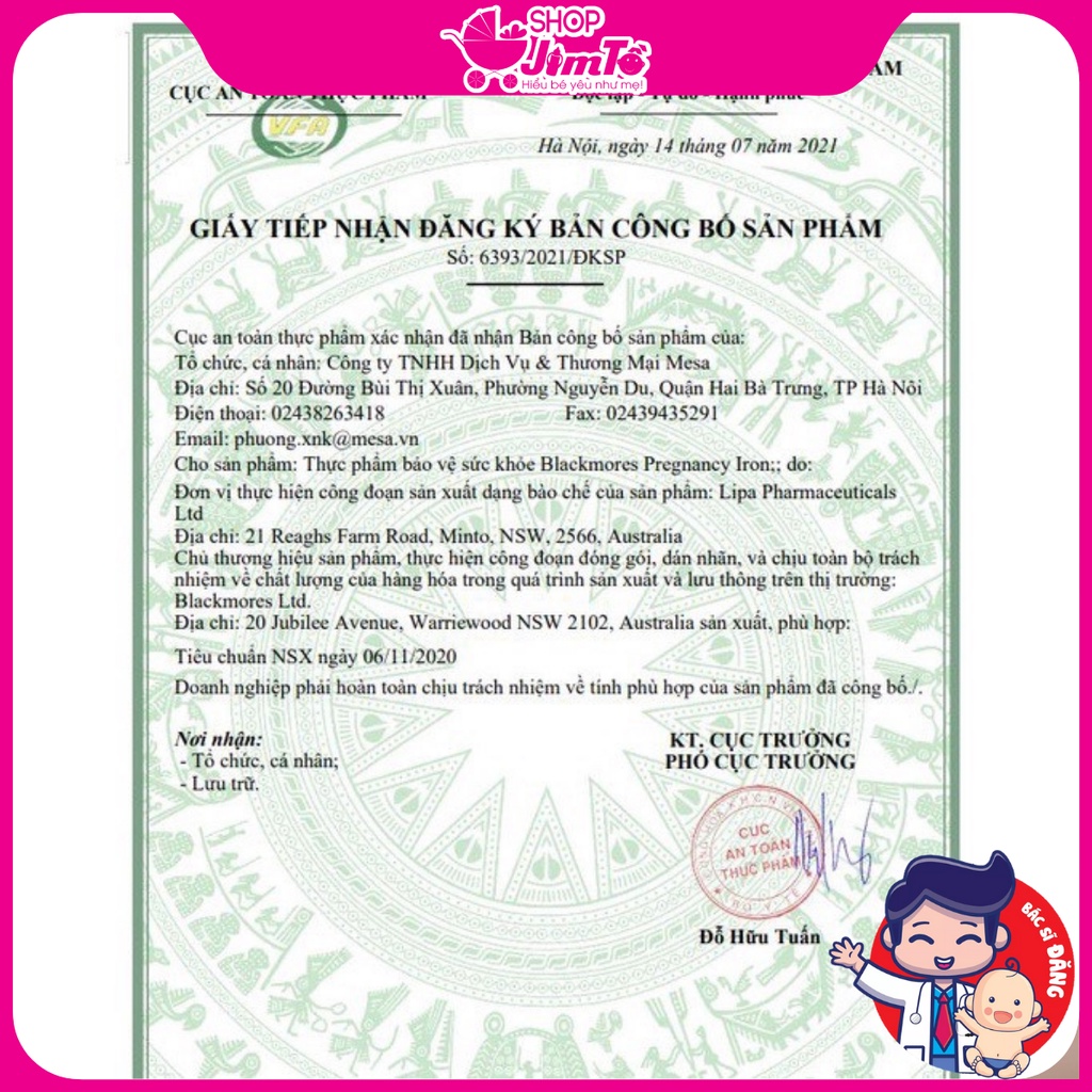 Viên Sắt  Blackmores Iron For Woman Bổ Sung Sắt Cho Phụ Nữ Trước Và Sau Sinh Lọ 30v