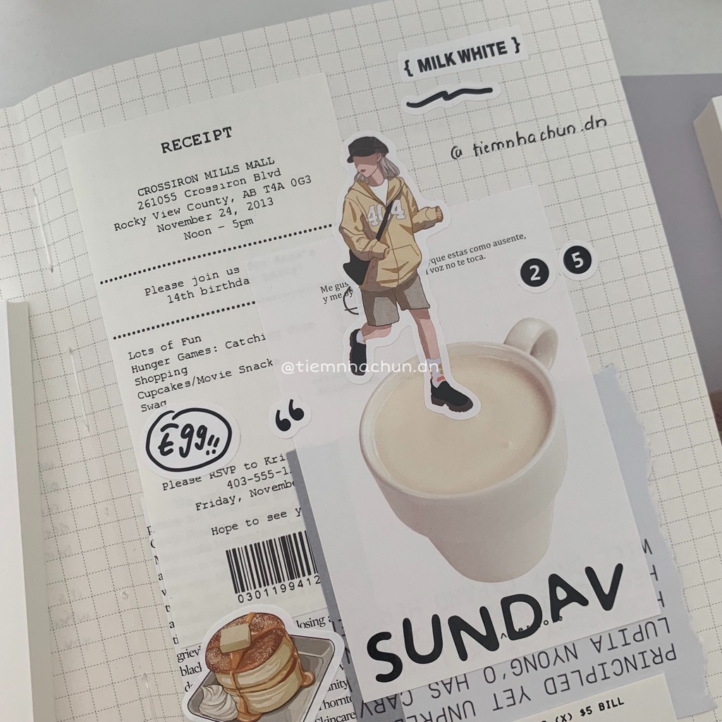SET 2 TẤM STICKER HÀN QUỐC MY DAILY LIFE trang trí journal (ảnh thật) - Tiệm nhà Chun