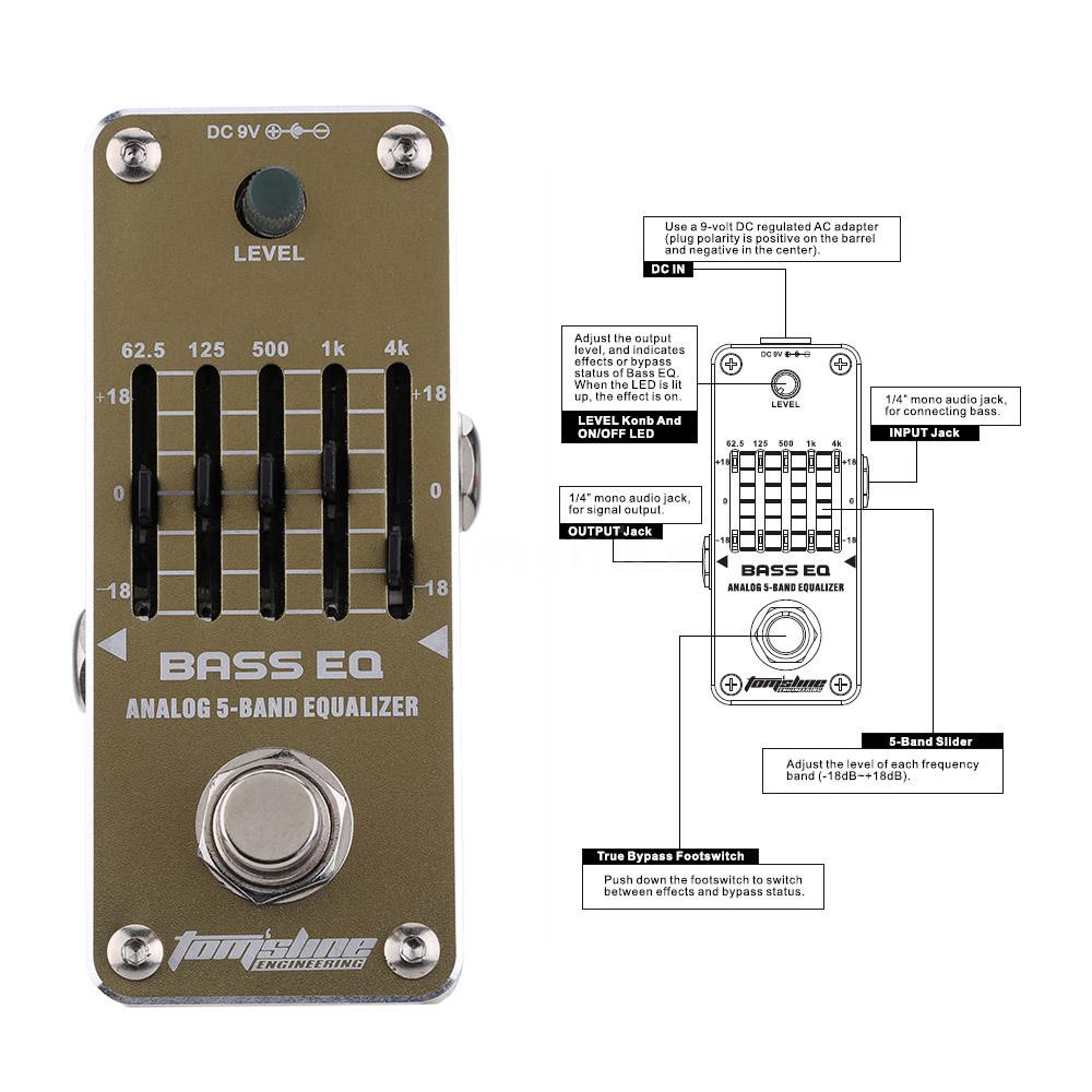 Thiết bị tạo hiệu ứng dập chân cho đàn ghi ta chuyên dụng Aroma aeb-3 bass EQ