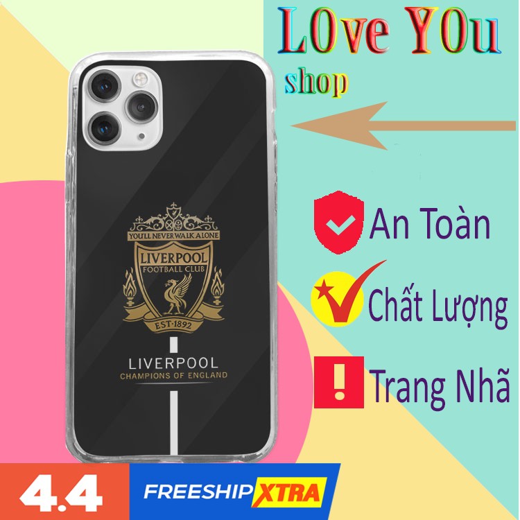 Ốp IP Ngon Bổ Rẻ logo đội bóng LIVERPOOL nền đen Silicon 91