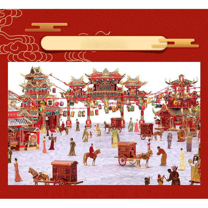 Mô hình lắp ghép kim loại 3d set kiến trúc trung hoa    + tặng kèm 1 mẫu 60k tự chọn
